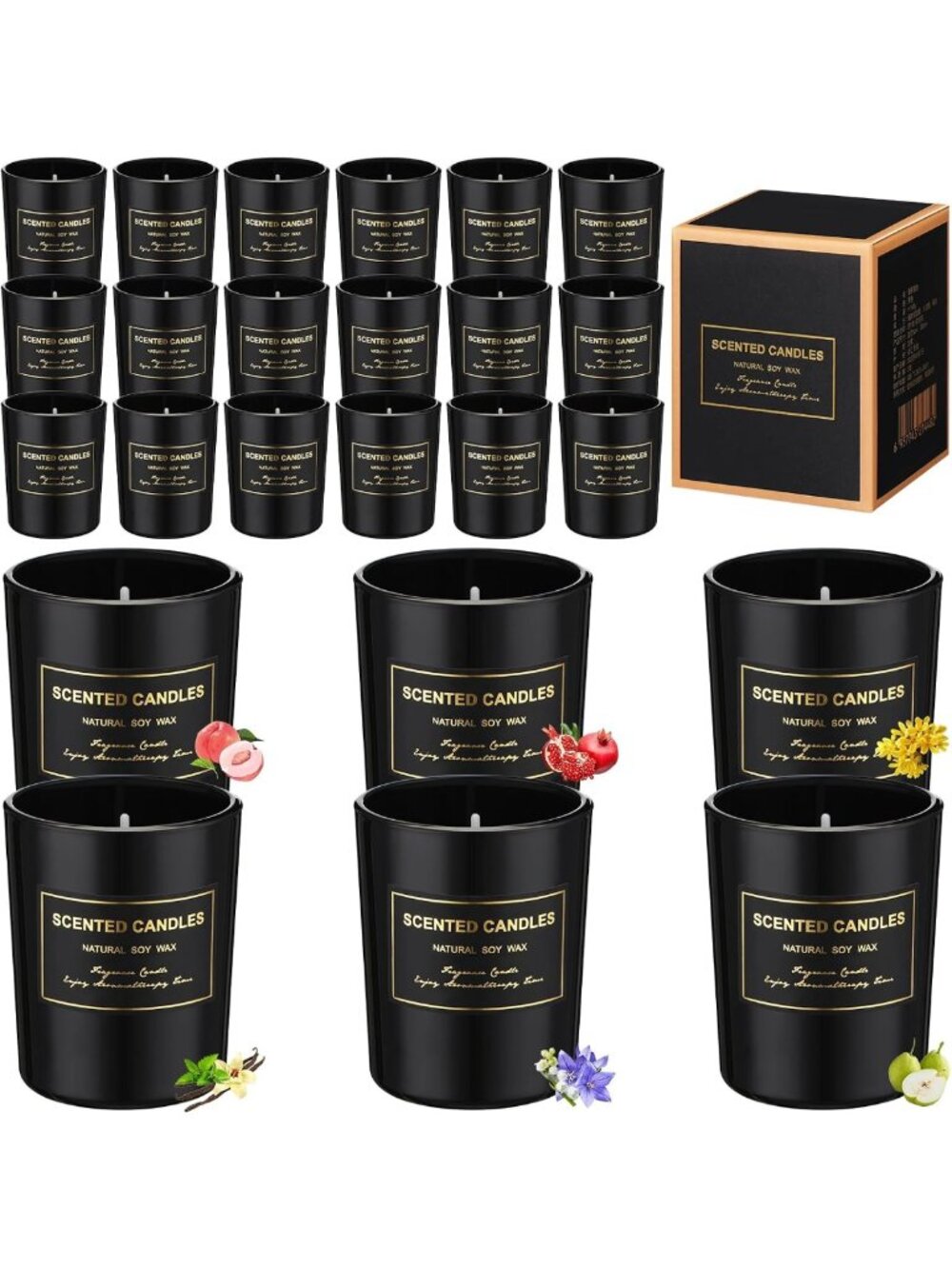 36 Pcs Scented Jar Candles Gift Set - Long Lasting Aromatherapy for Home